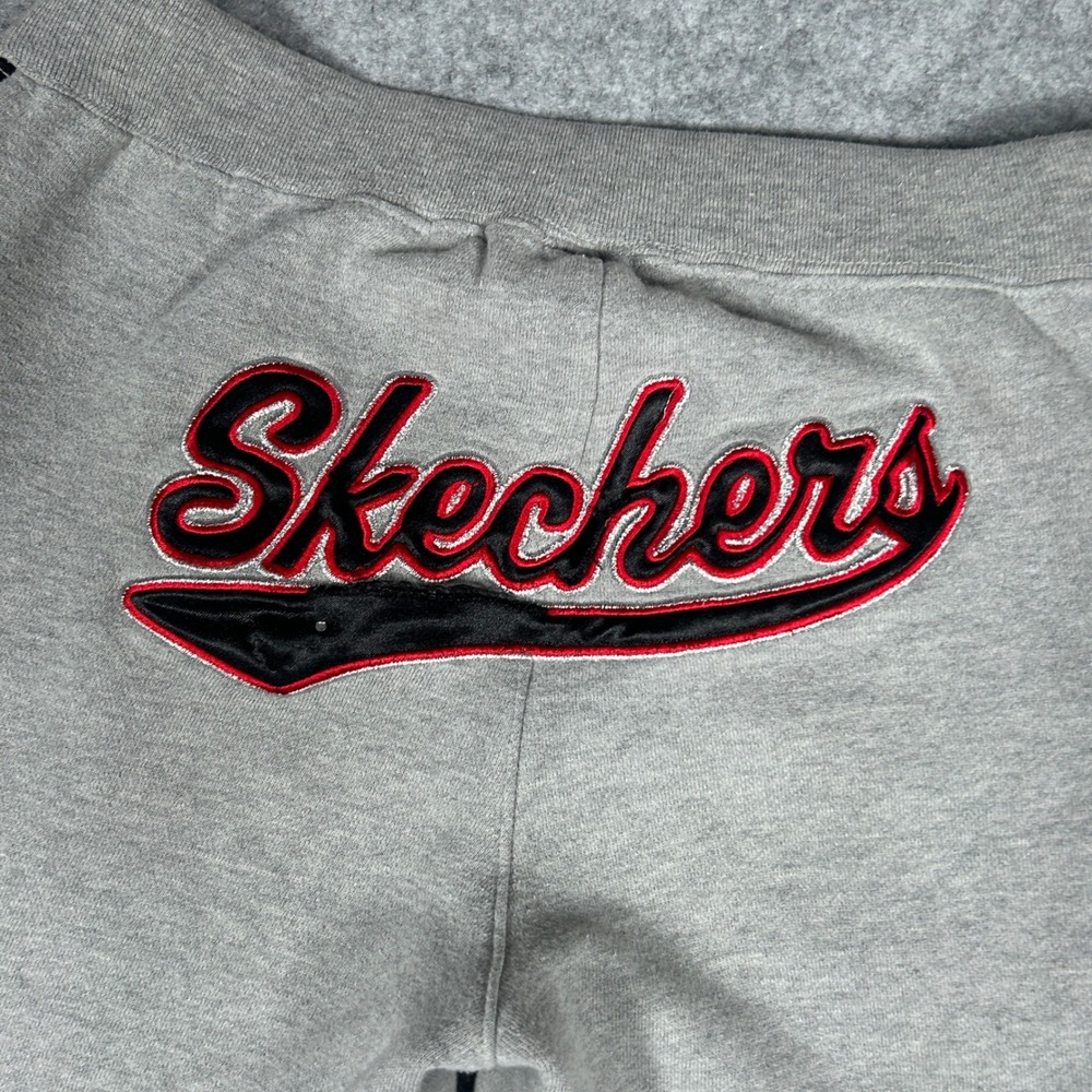 Skechers Sweatpants Womens Large Grey Black Side Stripe Y2K Flare Leg Athleisure - Picture 4 of 16